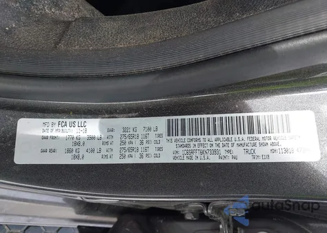 2019 Ram 1500 Big Horn/Lone Star 4X4 5'7 Box z USA, uszkodzony, nr VIN 1C6SRFFT6KN733931